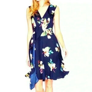 Rachel Roy Flowy Dress Magnolia Crepe Faux Wrap